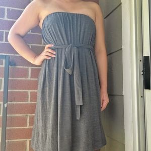 J. CREW | Heather Gray Jersey Strapless Dress